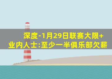 深度-1月29日联赛大限 业内人士:至少一半俱乐部欠薪